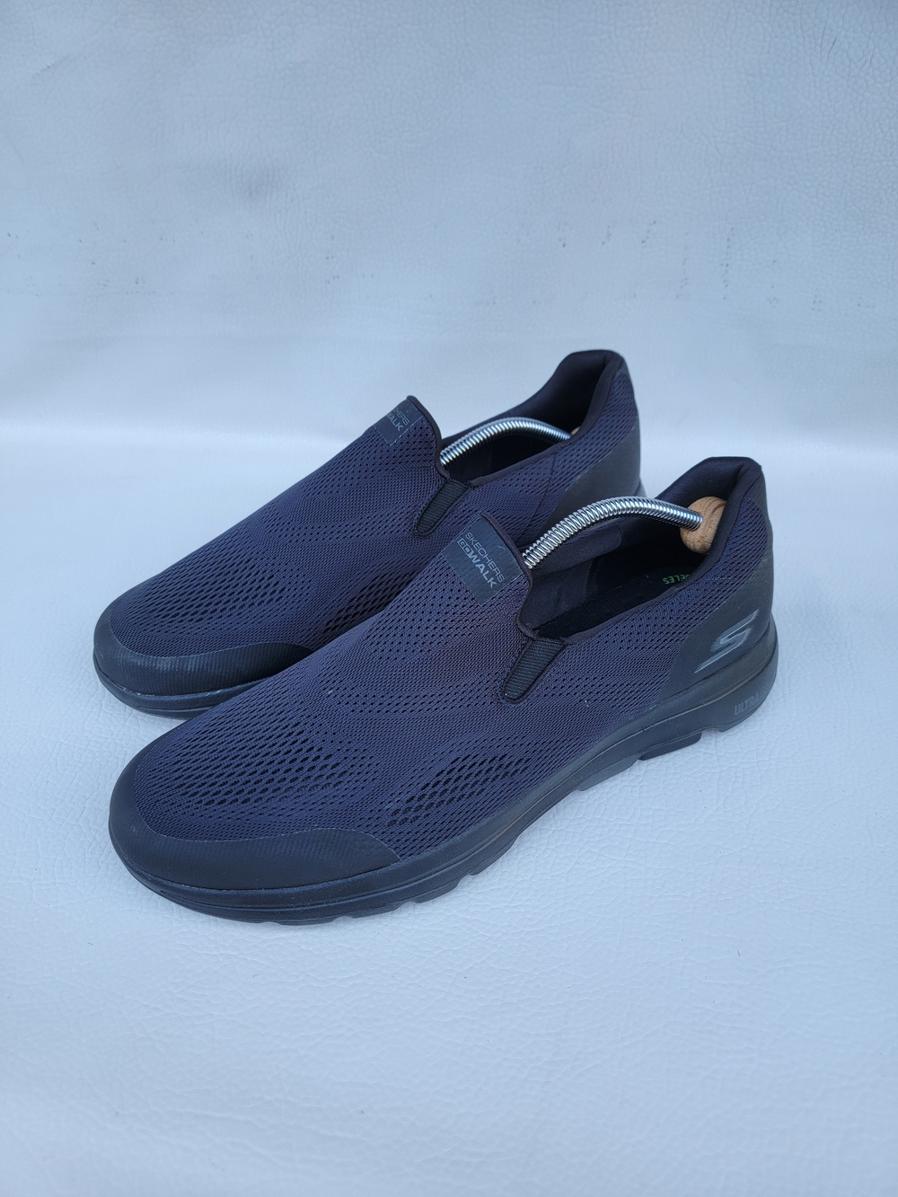 Skechers Men’s Slip-On Mesh Walking Shoes — Black